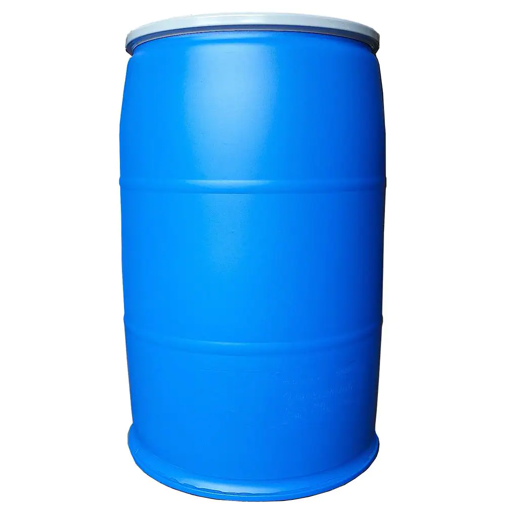 EarthMinded 55 Gal. Open Top Plastic Industrial Drum with Lid and Lock-band -Off-color