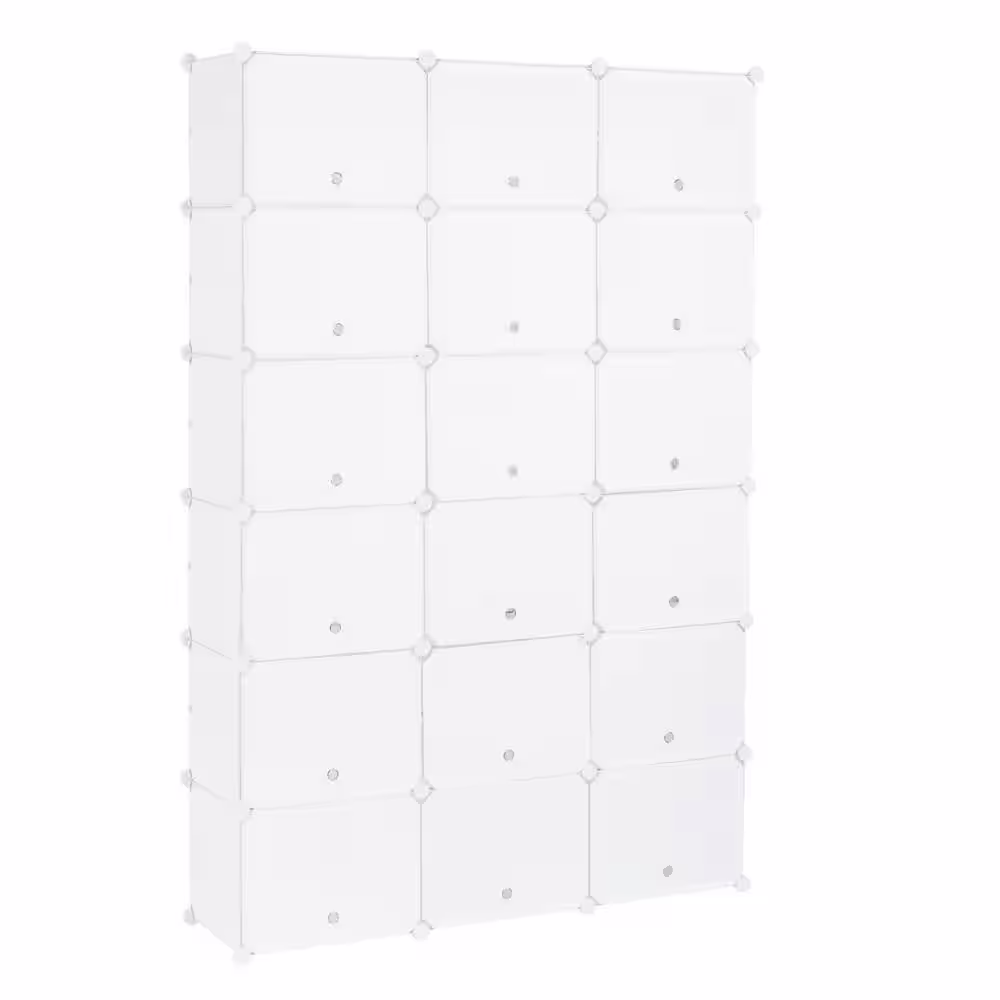 None 70.87 in. H 66-Pair White Shoe Rack