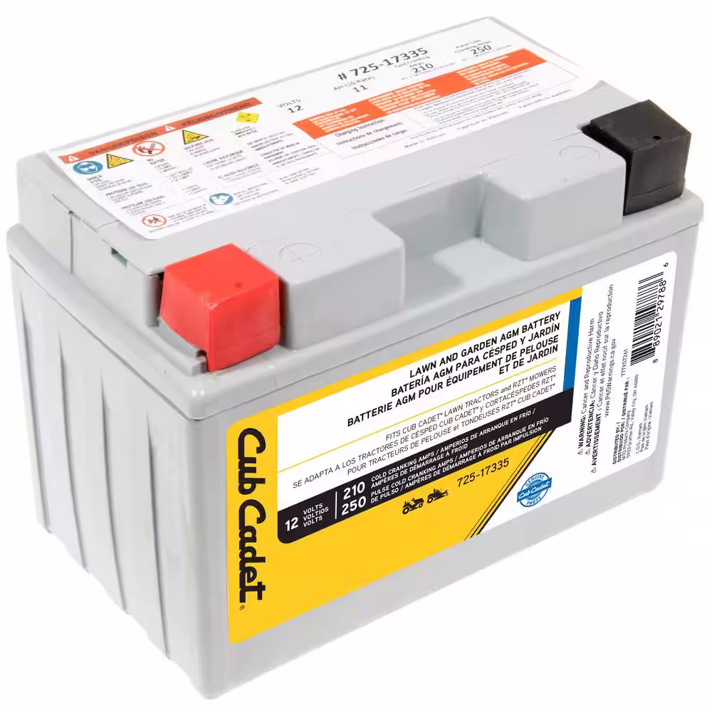 Cub Cadet Replacement 12-Volt 11 Ah 210 CCA Sealed AGM Riding Lawn Mower Battery