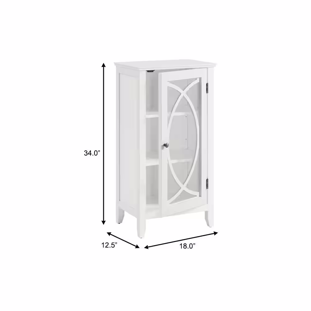 StyleWell Brisa Bright White Accent Cabinet with Single Elliptical Door