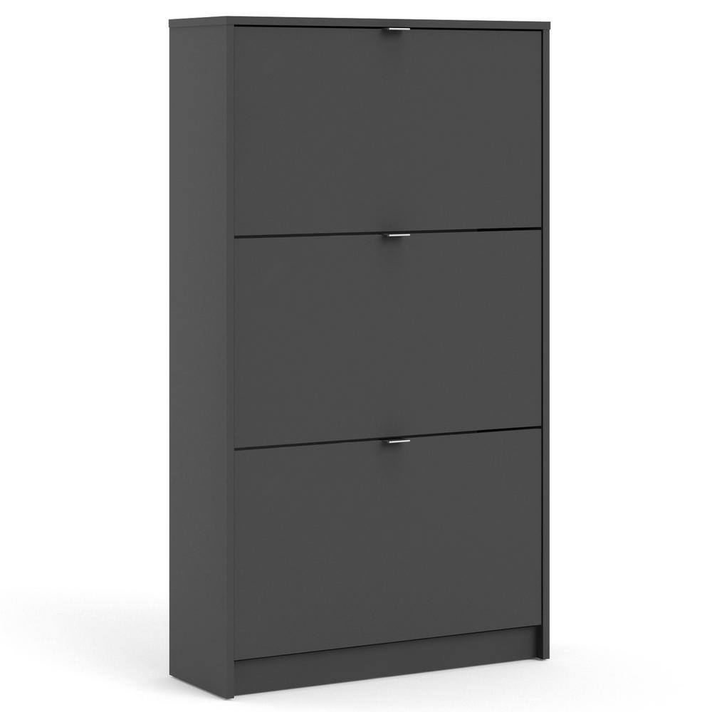 Tvilum 48.66 in. H x 27.68 in. W Black Lead 3-Drawer Shoe Storage Cabinet