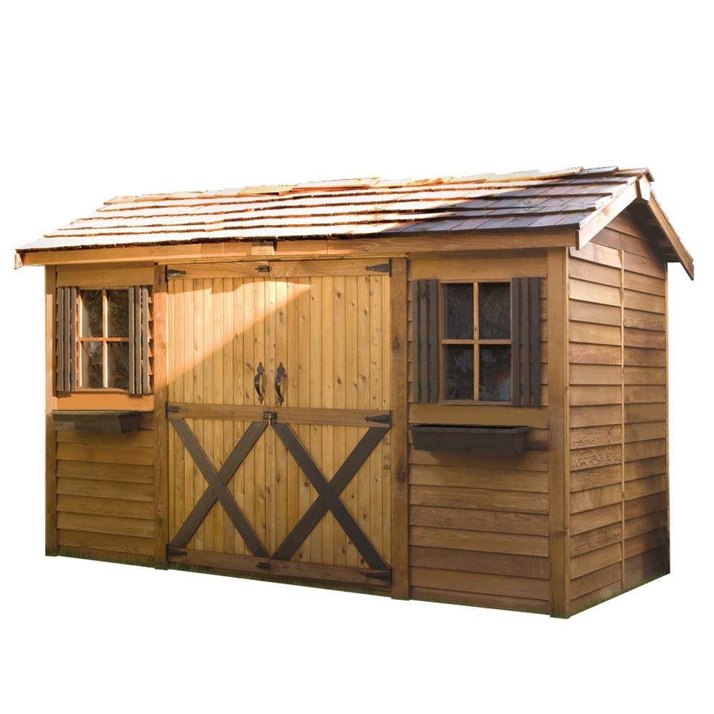 Cedarshed Longhouse 12 ft. x 6 ft. Western Red Cedar Garden Shed