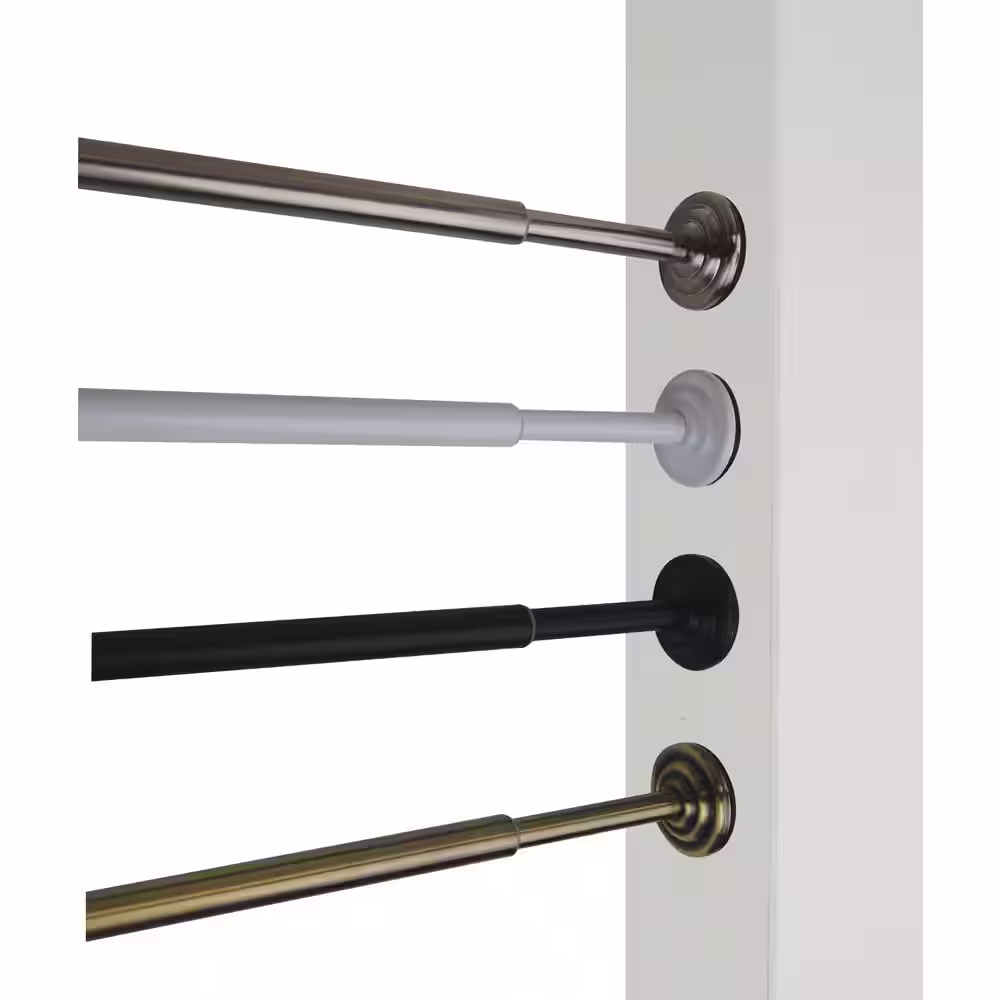 Versailles Home Fashions 36 in. to 54 in. Adjustable Steel Mini Tension Rod in Black