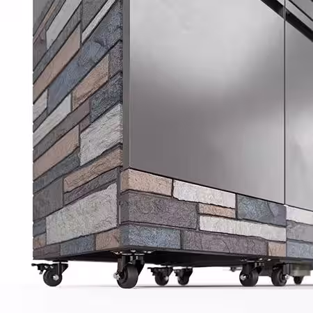 TYTUS 5-Burner Fresno Gunmetal Gray Plus Ash Stacked Stone Island Grill