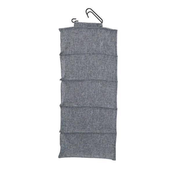 HOUSEHOLD ESSENTIALS 27 in. H 10-Pair Graphite Polyester Hanging Shoe Organizer