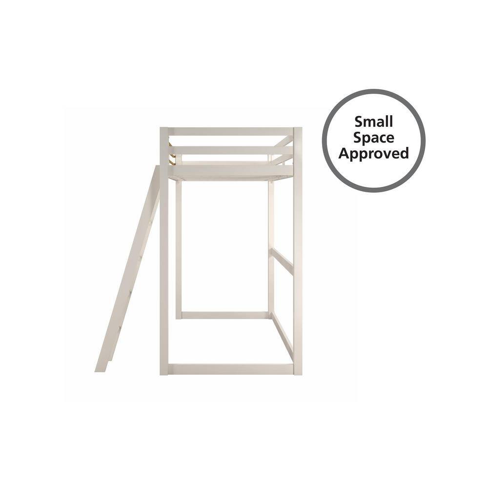 Little Seeds Monarch Hill Haven White and Gold Twin Metal Loft Bed