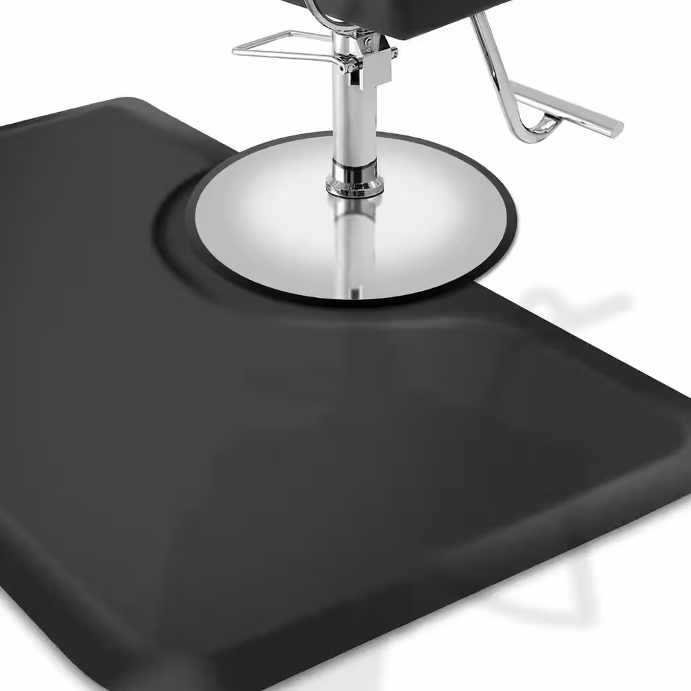 Saloniture Pack of 2 Black 36 in. x 60 in. x 1/2 in. Rectangular Anti-Fatigue Mats