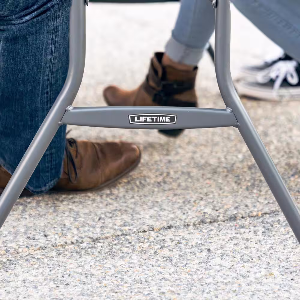 Lifetime 6 ft. White Plastic Fold-In-Half Table (Light Commercial)