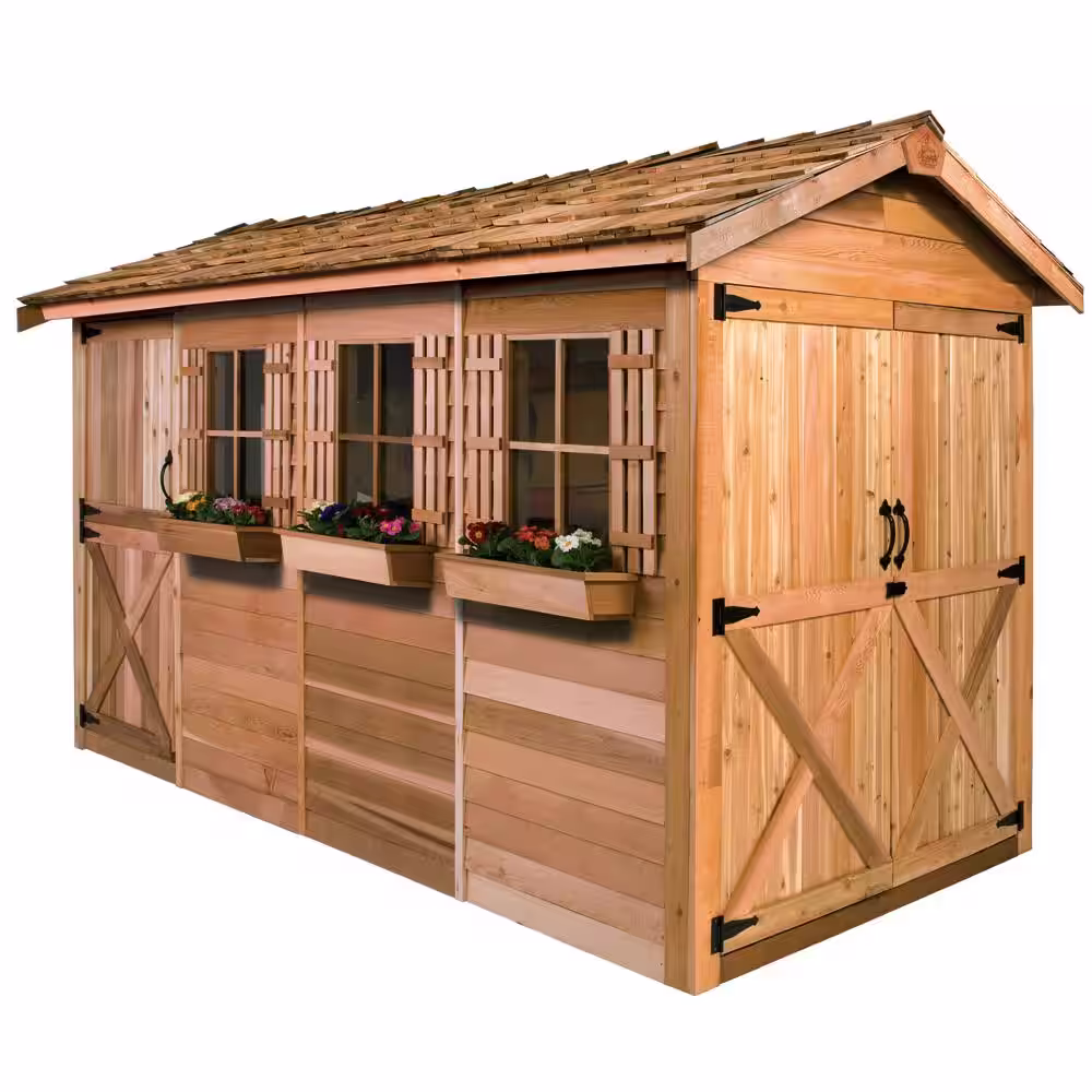 Cedarshed Boathouse 12 ft. x 8 ft. Western Red Cedar Garden Shed