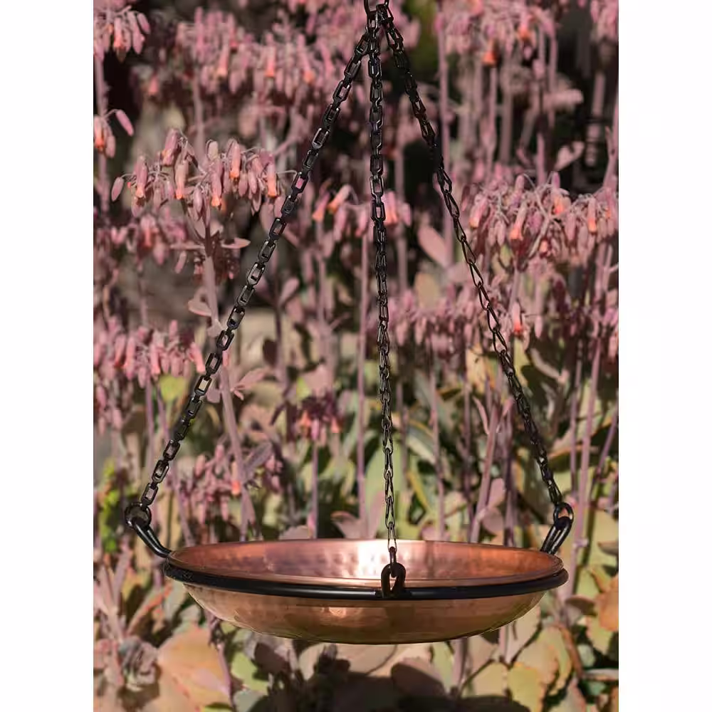 Monarch Abode Monarch Pure Copper Hand Hammered Hanging Bird Bath