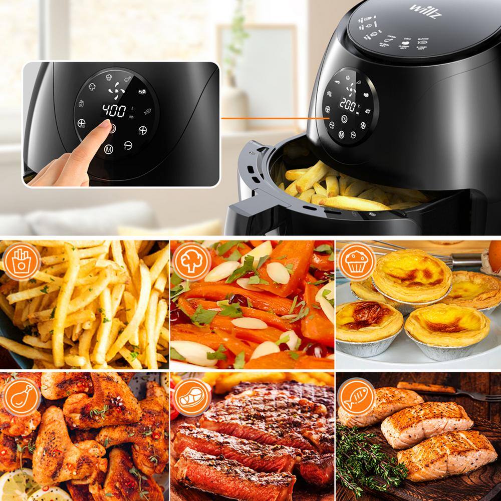 None 3.5 qt. Digital Electric Air Fryer Multi-Cooker with 6-Preset Functions in Black