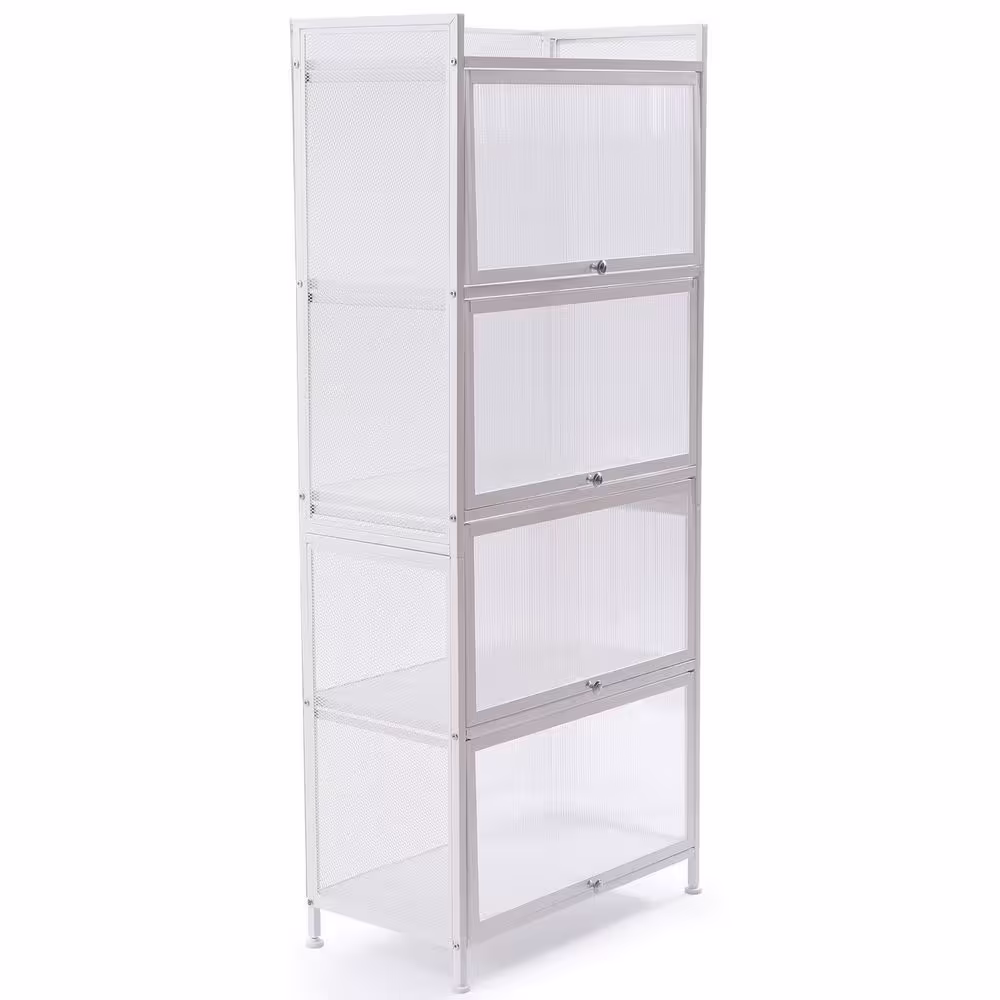None White 5-Tire Metal Shelving Unit MDF. Shelves Storage Cabinet 12.6 in. W x 55.7 in. H x 23.6 D