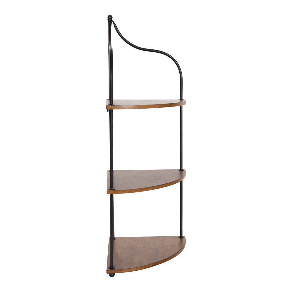 Kate and Laurel Walters 12.00 in. x 16.50 in. Rustic Brown Wood Floating Decorative Wall Shelf