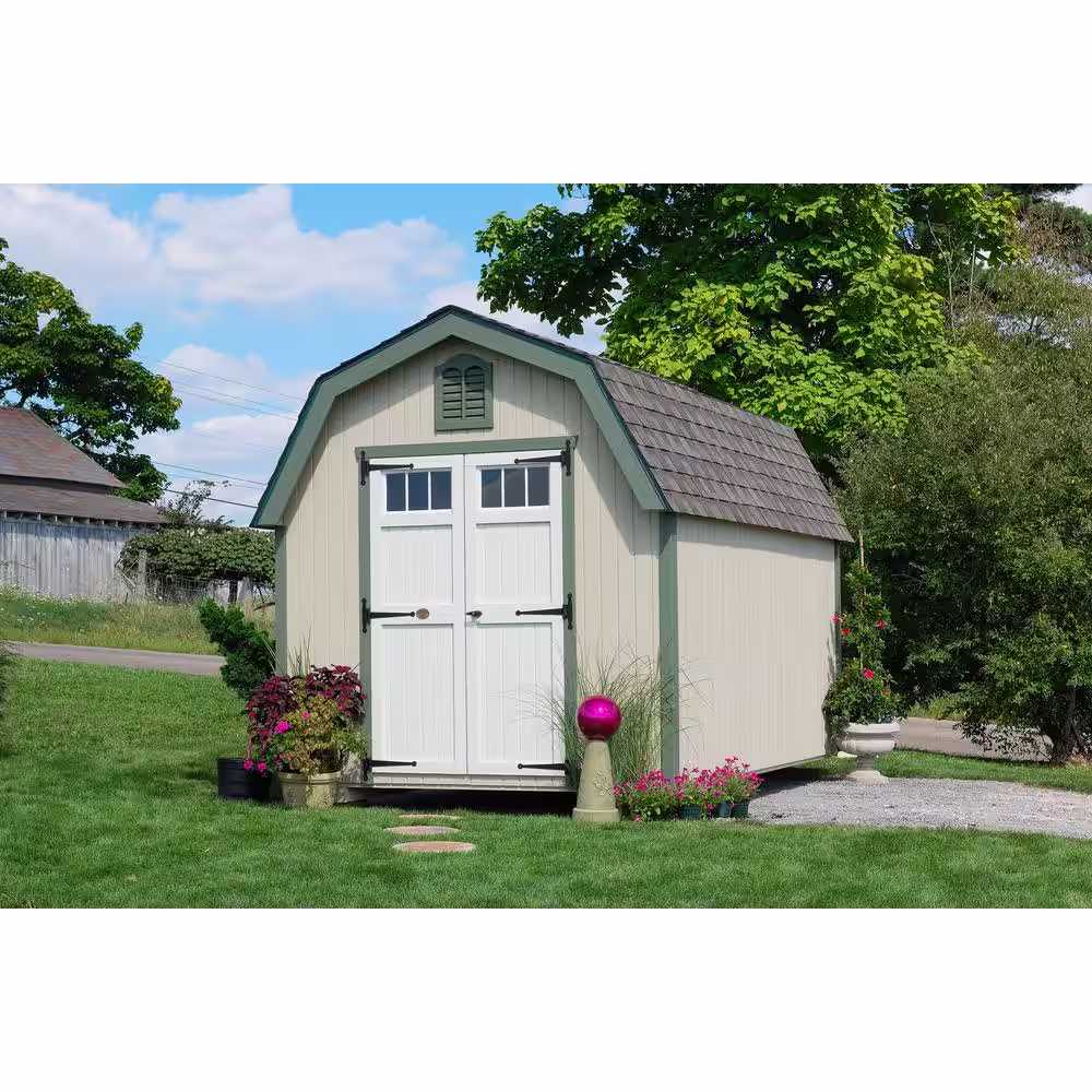 LITTLE COTTAGE CO. Colonial Greenfield 12 ft. x 18 ft. Wood Storage Building DIY Kit with 4 ft. Sidewalls with Floor