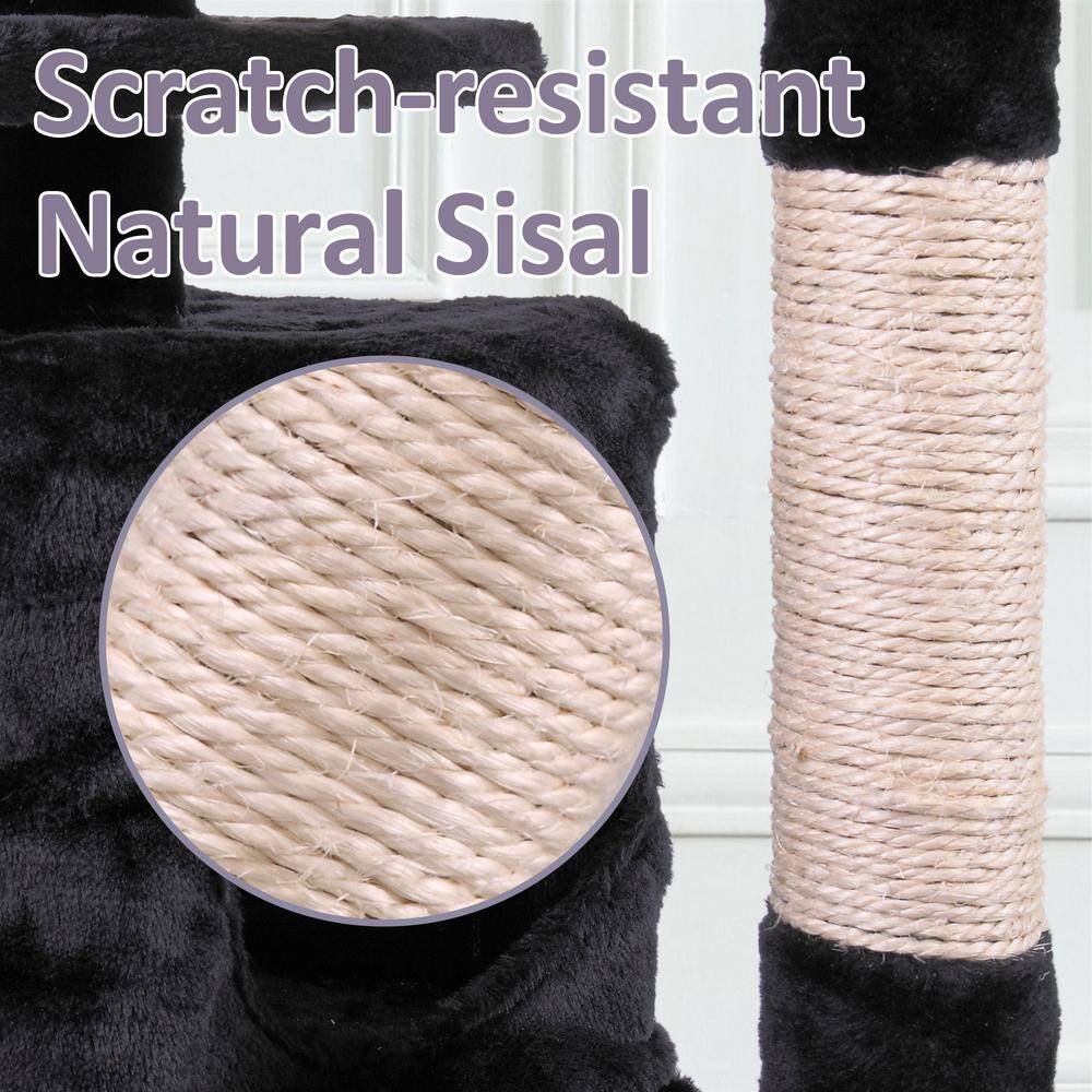 COZIWOW 60 in. Cat Tree Tower with Hanging Toy