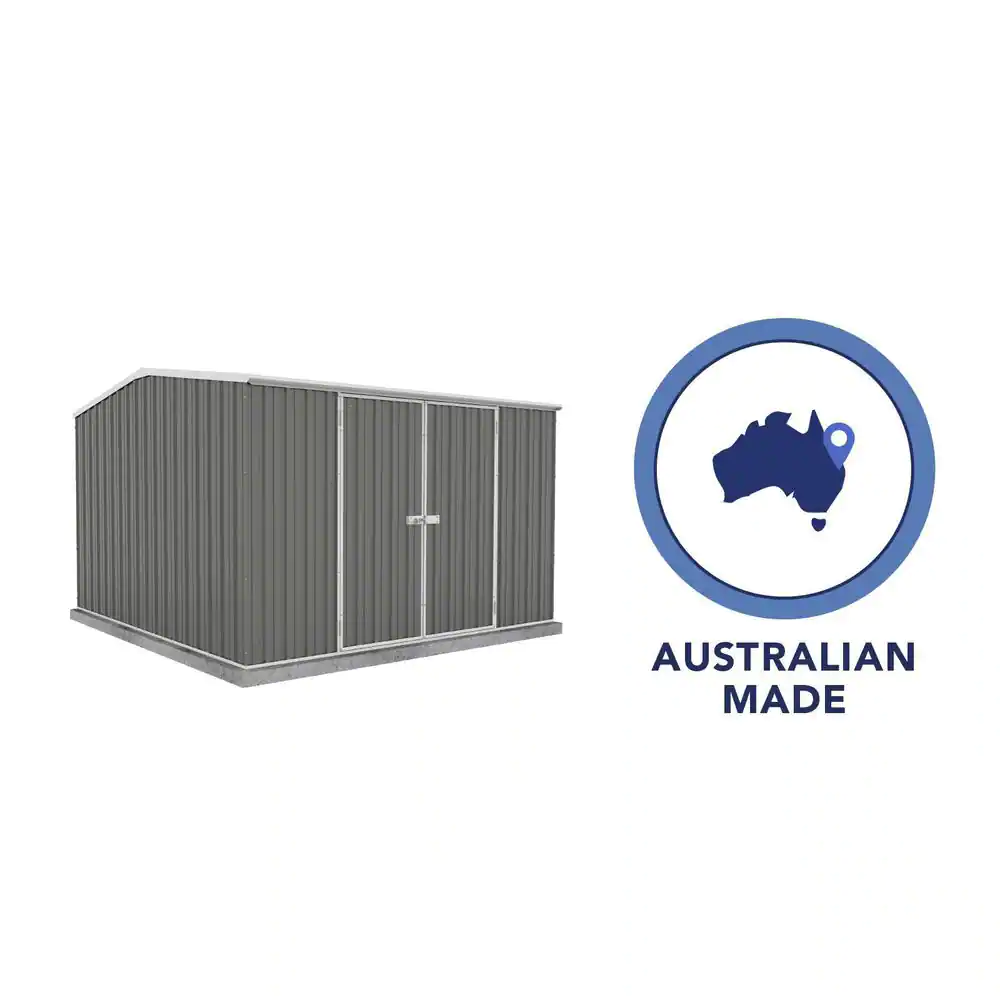 ABSCO Premier 10 ft. x 10 ft. Galvanized Steel Shed in Woodland Gray with SNAPTiTE assembly system (100 sq. ft.)