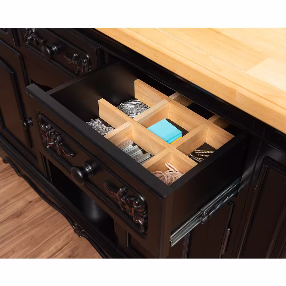 Powell Company Natural Pennfield Black Kitchen Island Granite Top