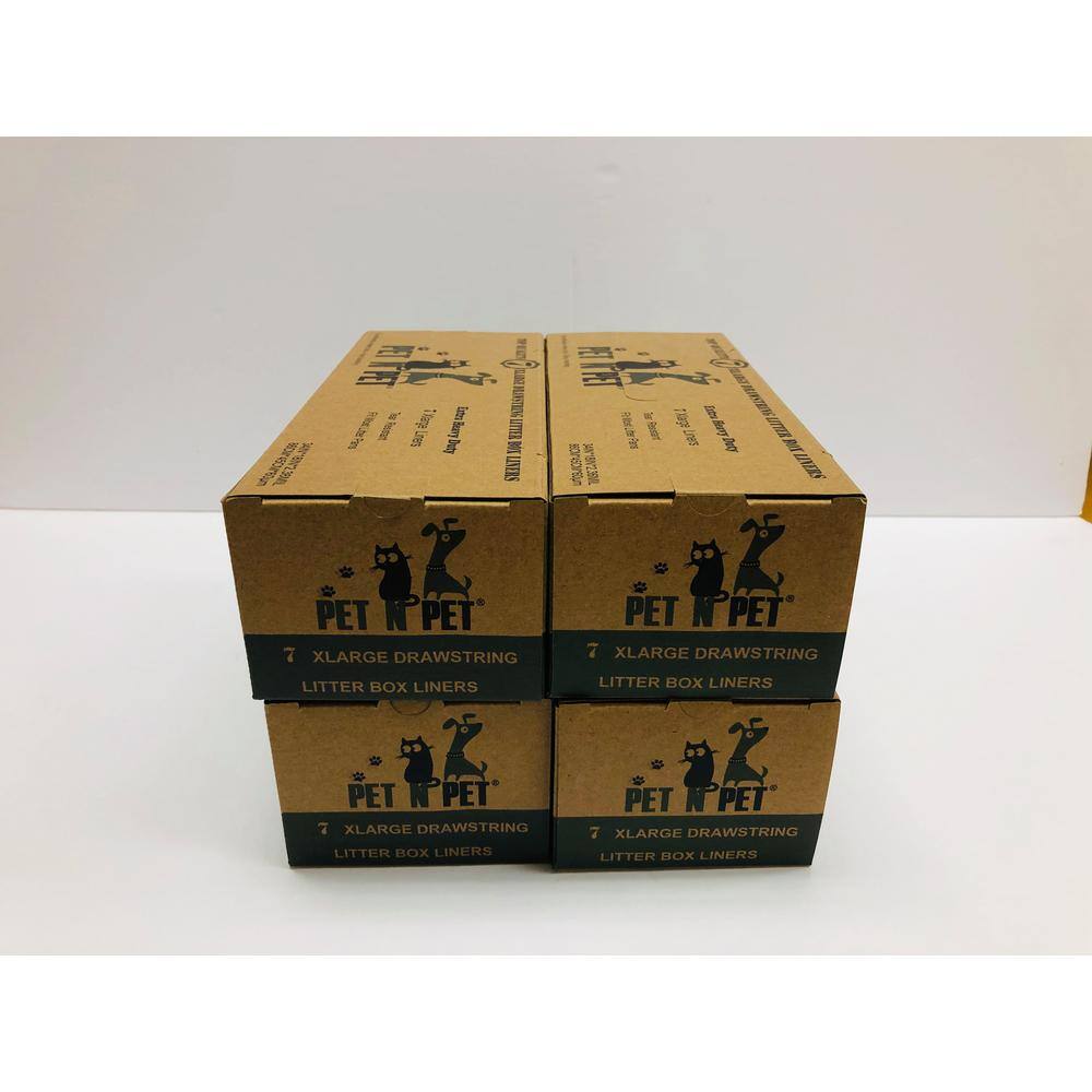 Hyper Extra Heavy-Duty Jumbo Size Cat Pan Liners with Green Drawstring Tear Resistant (30 Liners-Box)