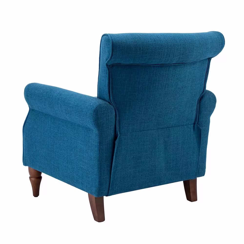 JAYDEN CREATION Macedonia Navy ArmChair with Nailhead Trim (Set of 2)