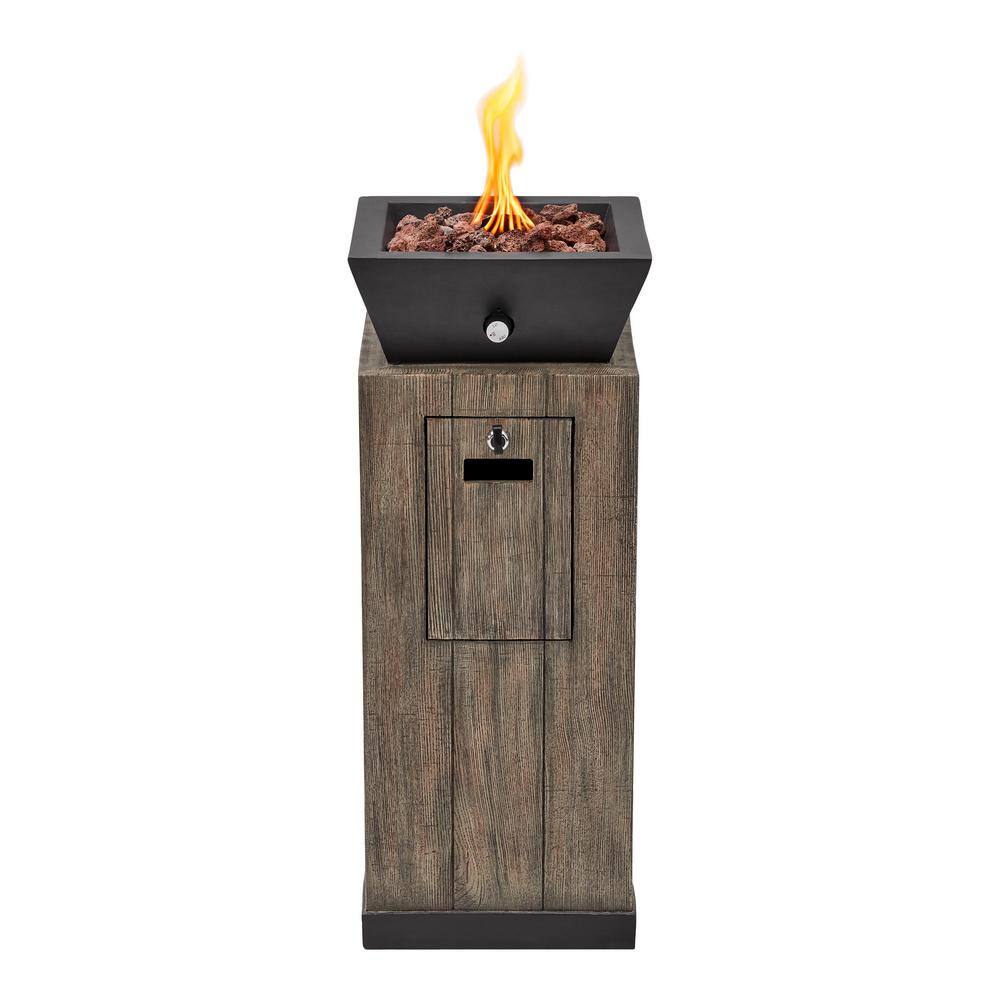 Hampton Bay 29 in. W x 11.8 in. H Square Faux Wood Finish Fire Column