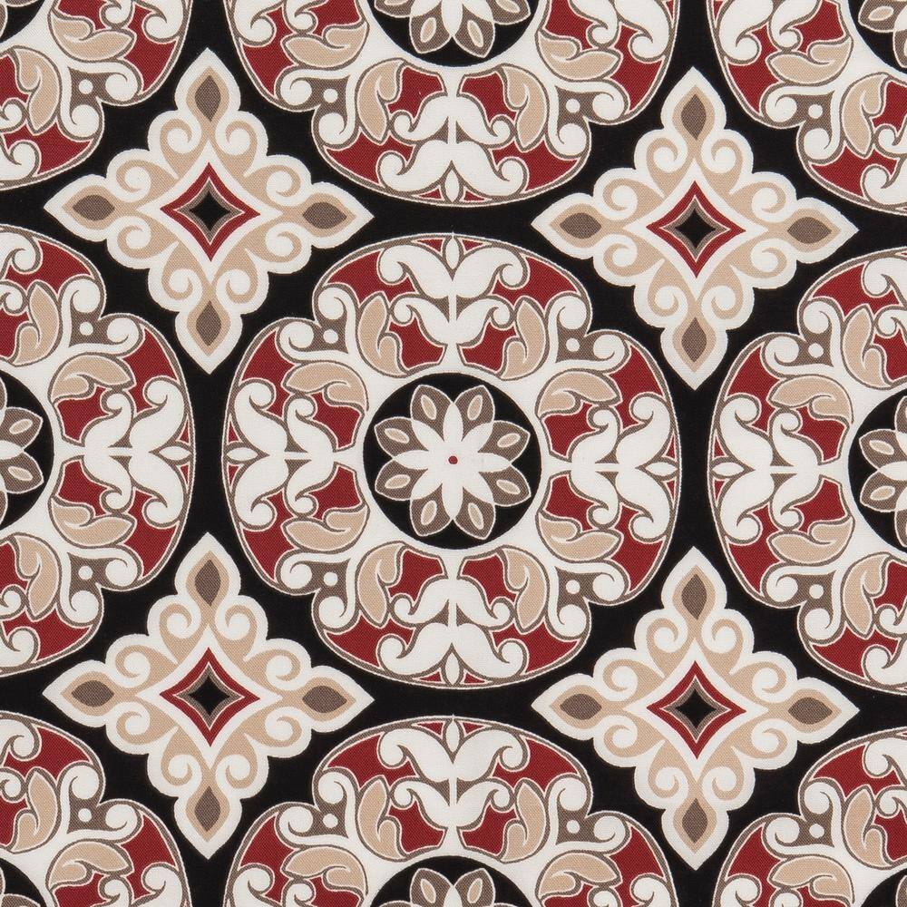 Hanover Strathmere 6-Piece All-Weather Wicker Patio Seating Set with Crimson Red Cushions, 4 Pillows, Coffee Table