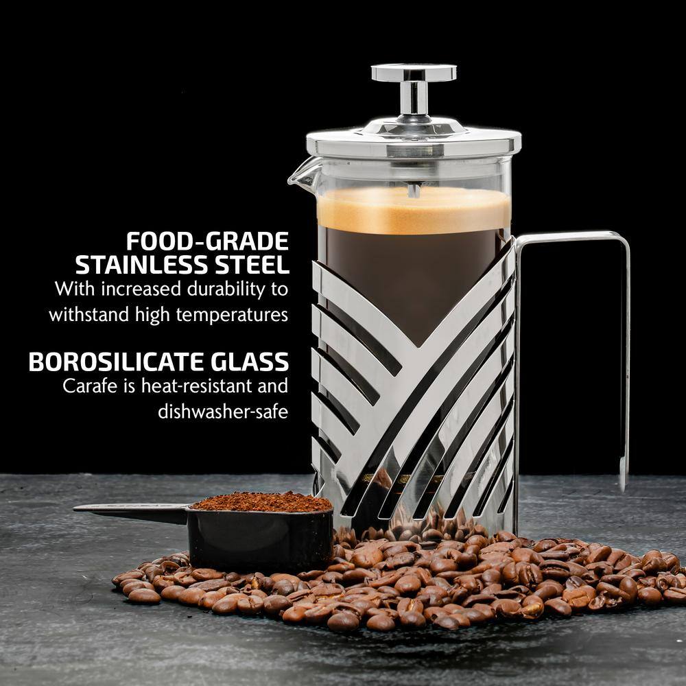 OVENTE 4 Cup Stainless Steel French Press Coffee Maker