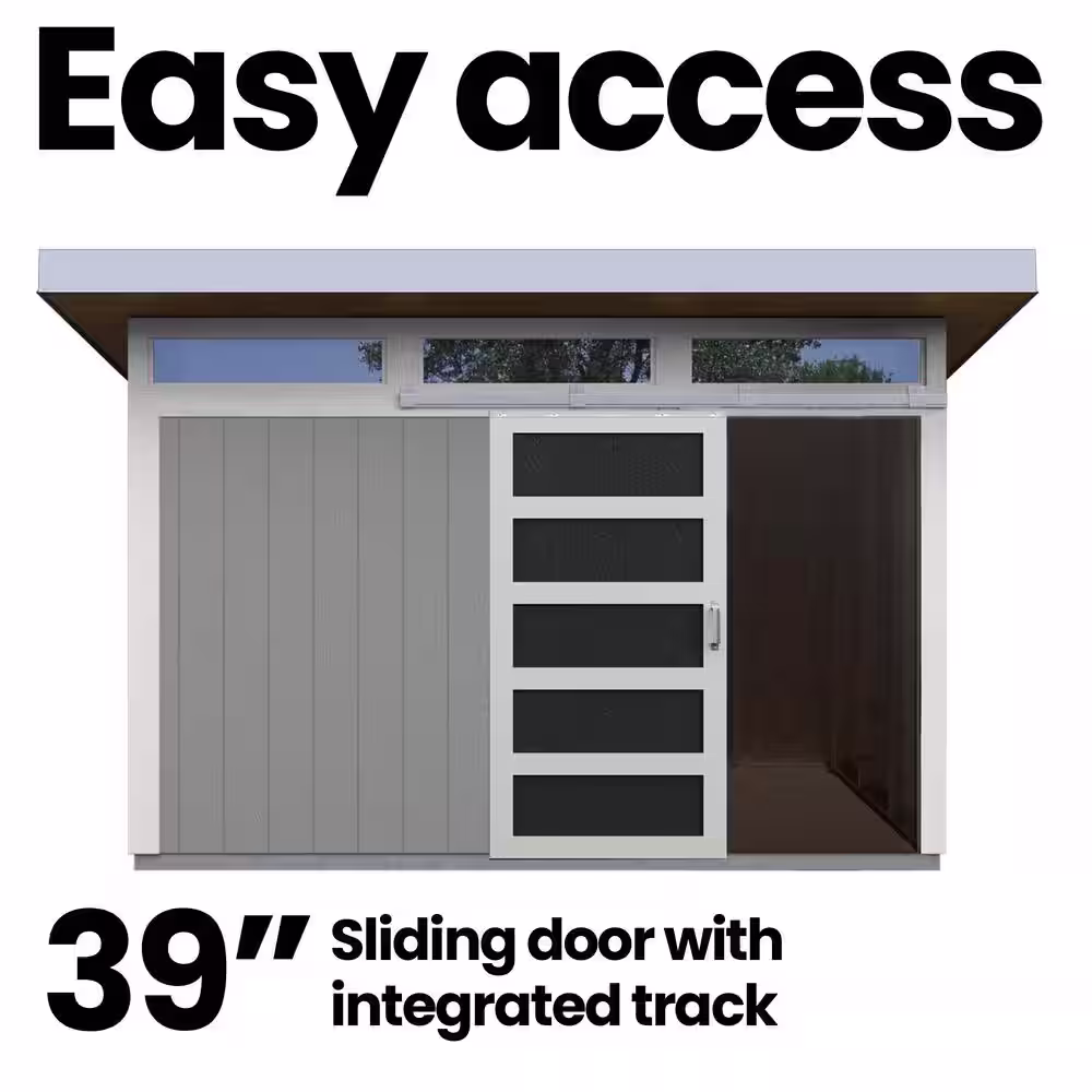 None Installed Halcyon 10 ft. x 12 ft. Wooden Shed with Metal Roof