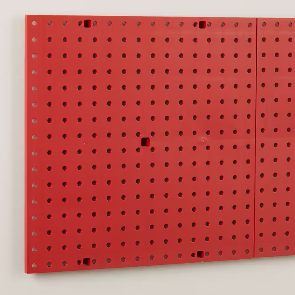 Everbilt 16 in. H x 16 in. W Plastic Pegboard in Red (50 lbs.)