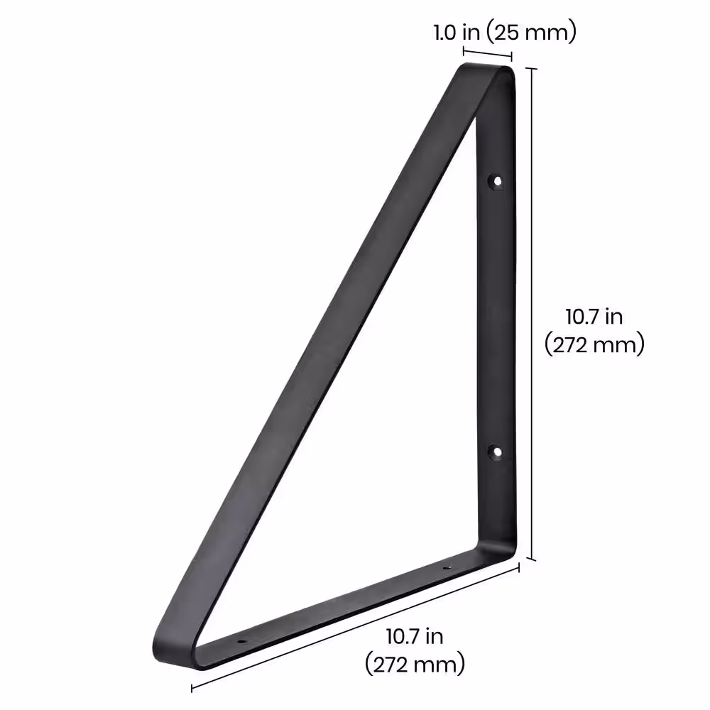 Dolle BERMUDA 9.8 in. Black Steel Shelf Bracket
