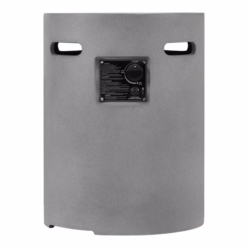 Hampton Bay Pendra 19.5 in. x 26 in. Round Concrete Gas Fire Column