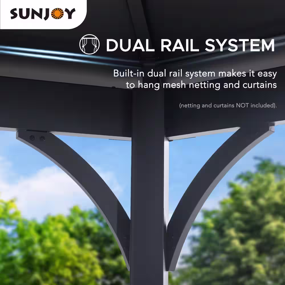 Sunjoy 14.7 ft. x 14.7 ft. Macomb Hexagon Hardtop Gazebo