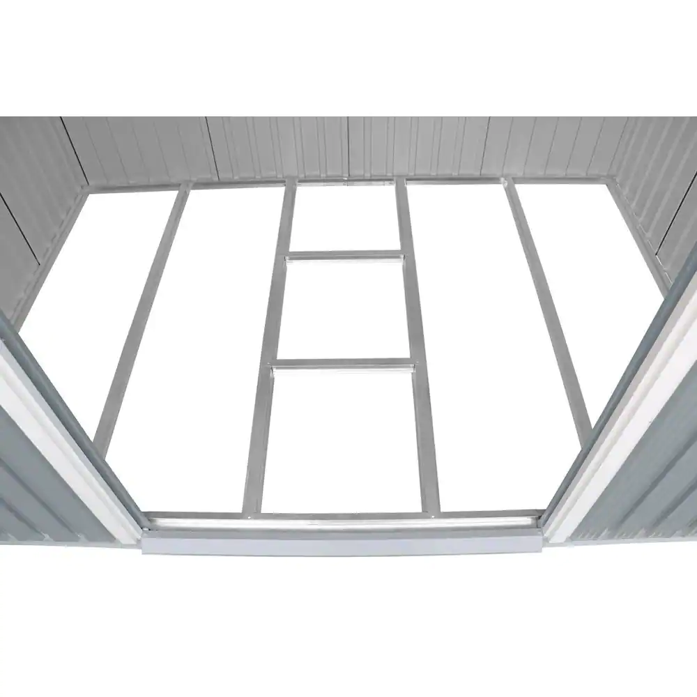 DURAMAX Pent Roof 8 ft. W x 6 ft. D Metal Lean to Shed with Skylight Light Gray 48 sq. ft.