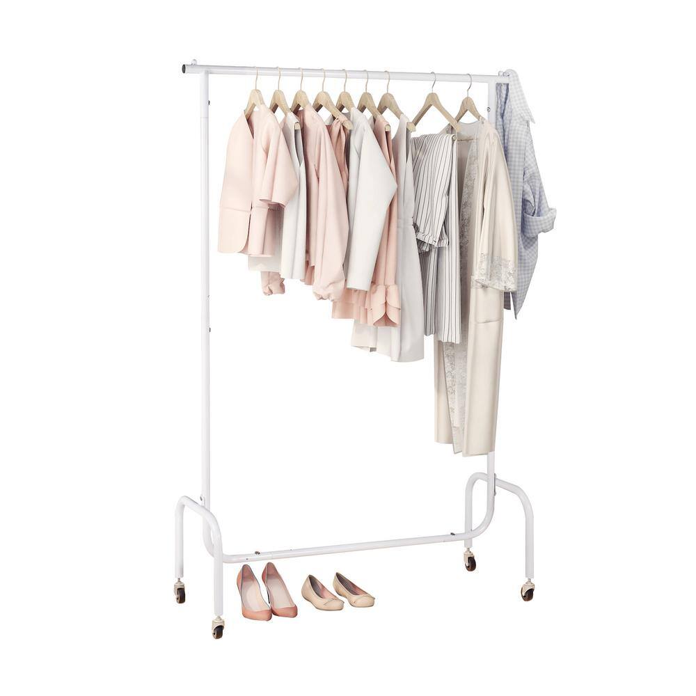 None White Metal Clothes Rack 43.5 in. W x 66.14 in. H