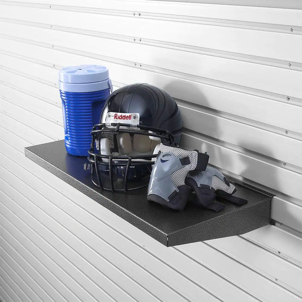 Gladiator Premier Series 12 in. x 30 in. Metal Garage Wall Shelving in Hammered Granite