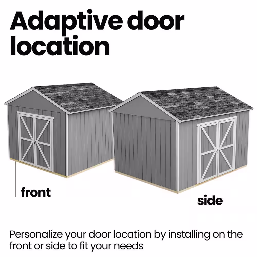 Handy Home Products Professionally Installed All Weather High Wind 145 12 ft. W x 12 ft. Wood Shed with Autumn Brown Shingles (144 sq. ft.)
