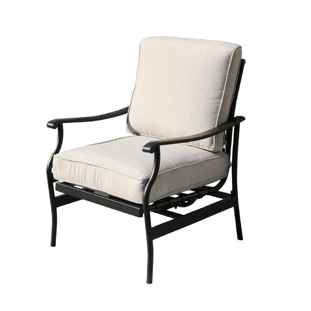 Patio Festival 6-Piece Metal Patio Conversation Set with Gray Cushions