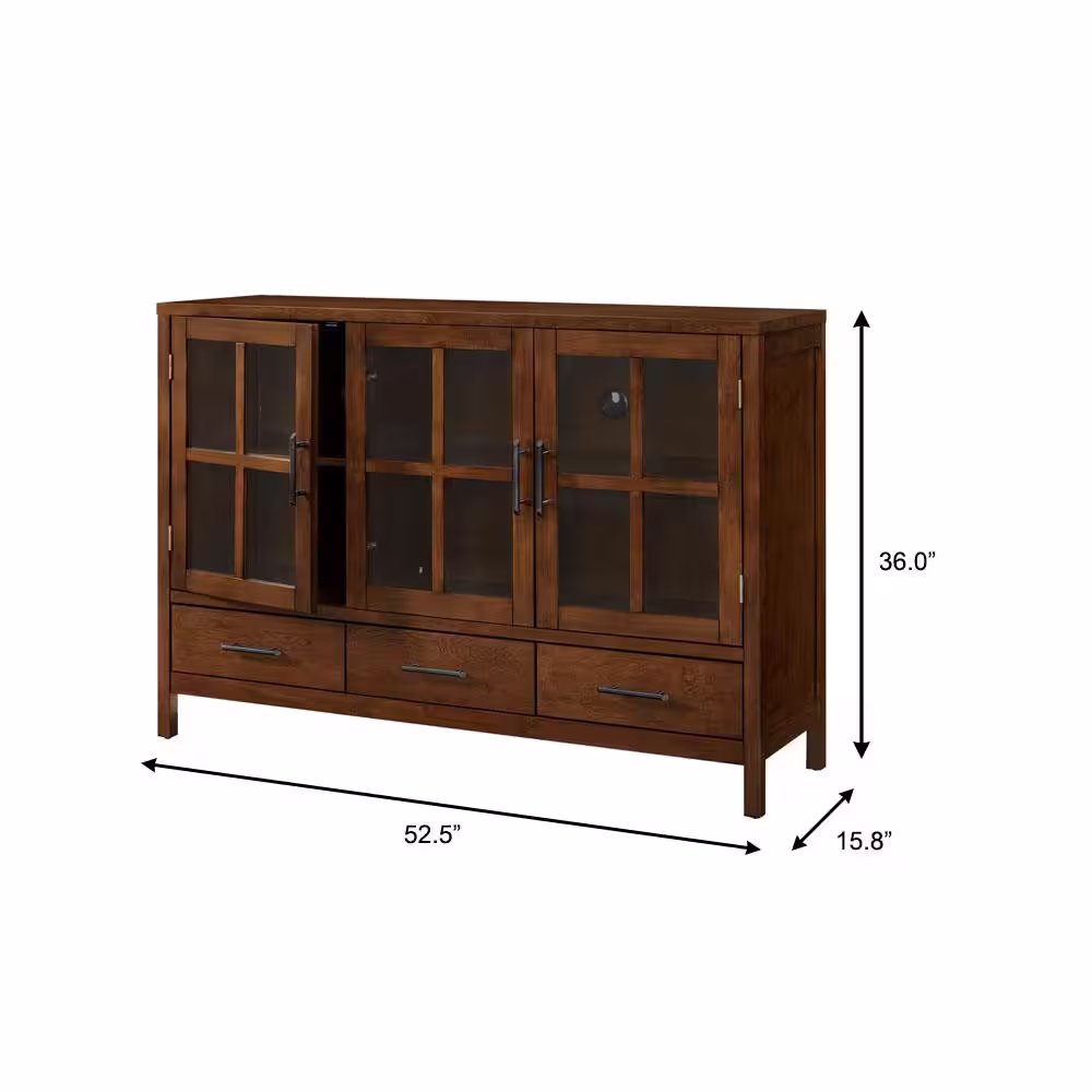 Home Decorators Collection Woodlin Sable Brown Buffet with Glass Door