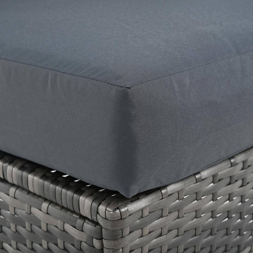 Nestfair 8-Piece Wicker Patio Conversation Set with Gray Cushions and 2 Coffee Tables