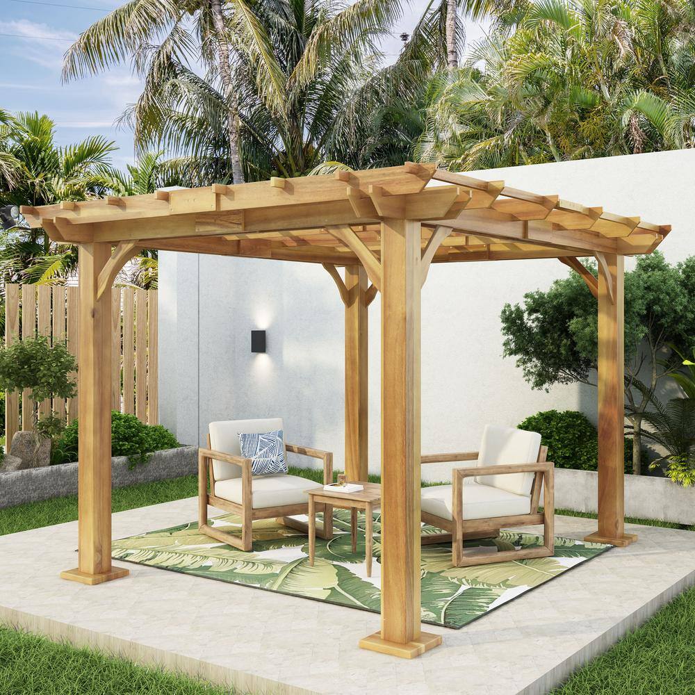 Noble House Holmwood 12 ft. x 10 ft. Acacia Wood Pergola
