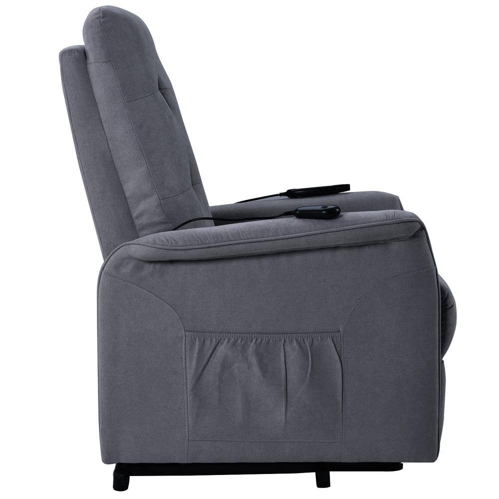 Merax Dark Gray Power Lift Recliner with Adjustable Massage
