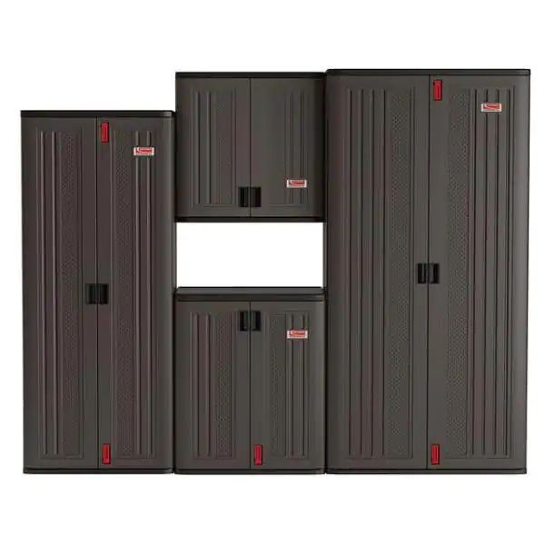 Suncast Commercial 40 in. W x 80.25 in. H x 20.25 in. D Plastic Freestanding Garage Cabinet in Slate