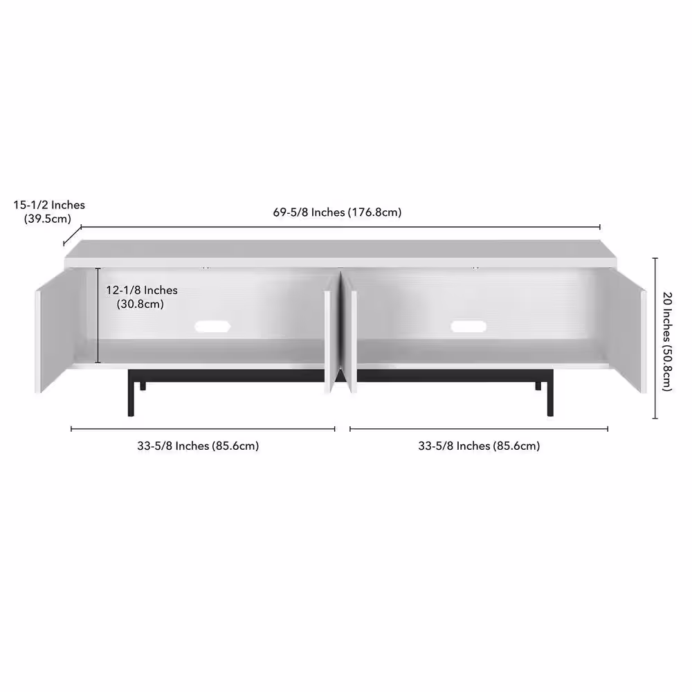 None Whitman 70 in. White Rectangular TV Stand fits TV's Up to 75 in.