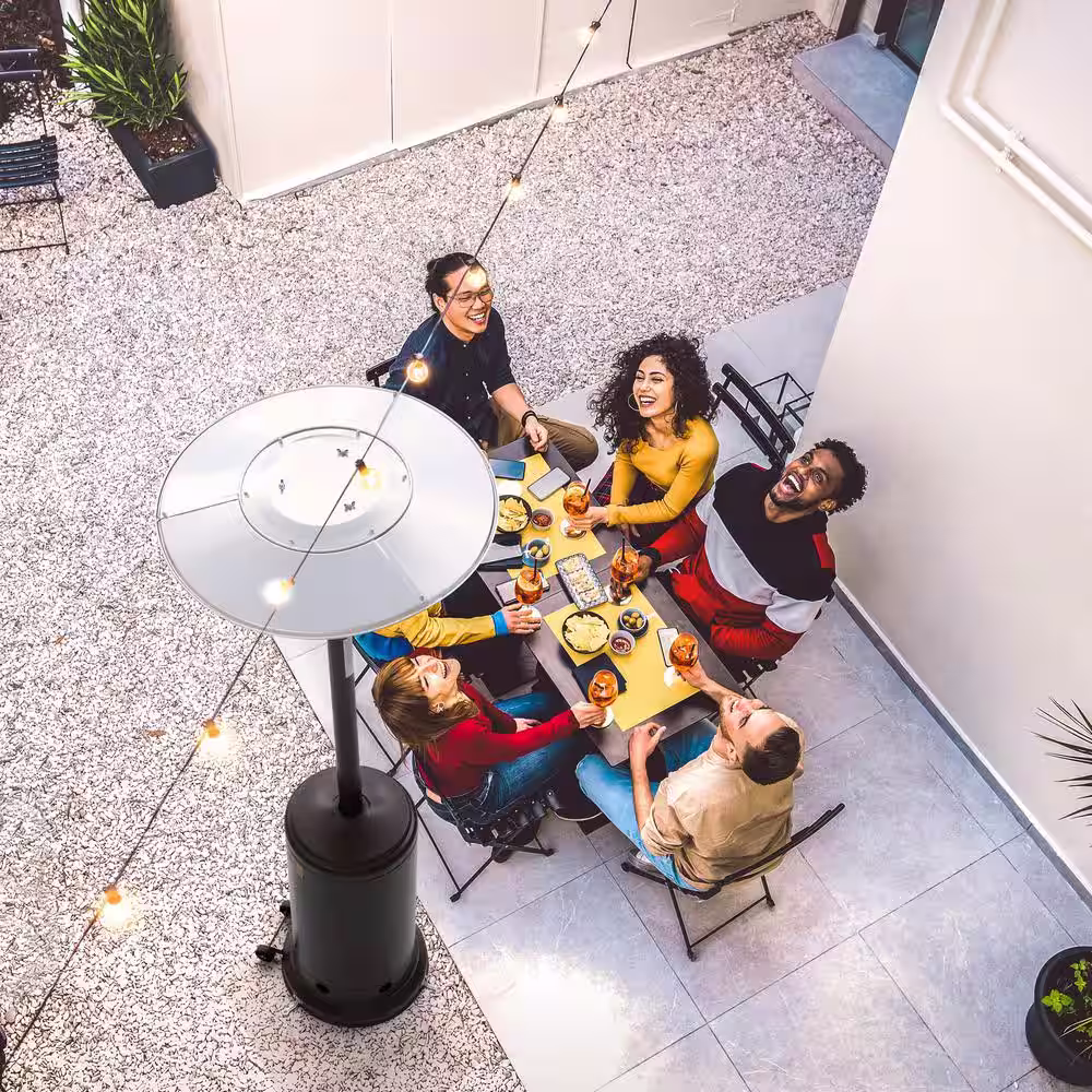 Nuu Garden 46,000 BTU Bronze Steel Propane Gas Patio Heater with PVC Protect Cover