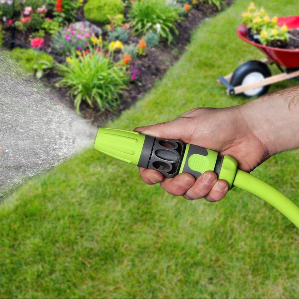 None 1/2 in. x 50 ft. Garden Hose Kit with Quick Connect Attachments, Heavy-Duty, Lightweight, ZillaGreen