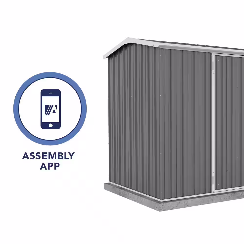 ABSCO Premier 10 ft. x 5 ft. Galvanized Steel Shed in Woodland Gray with SNAPTiTE assembly system (50 sq. ft.)