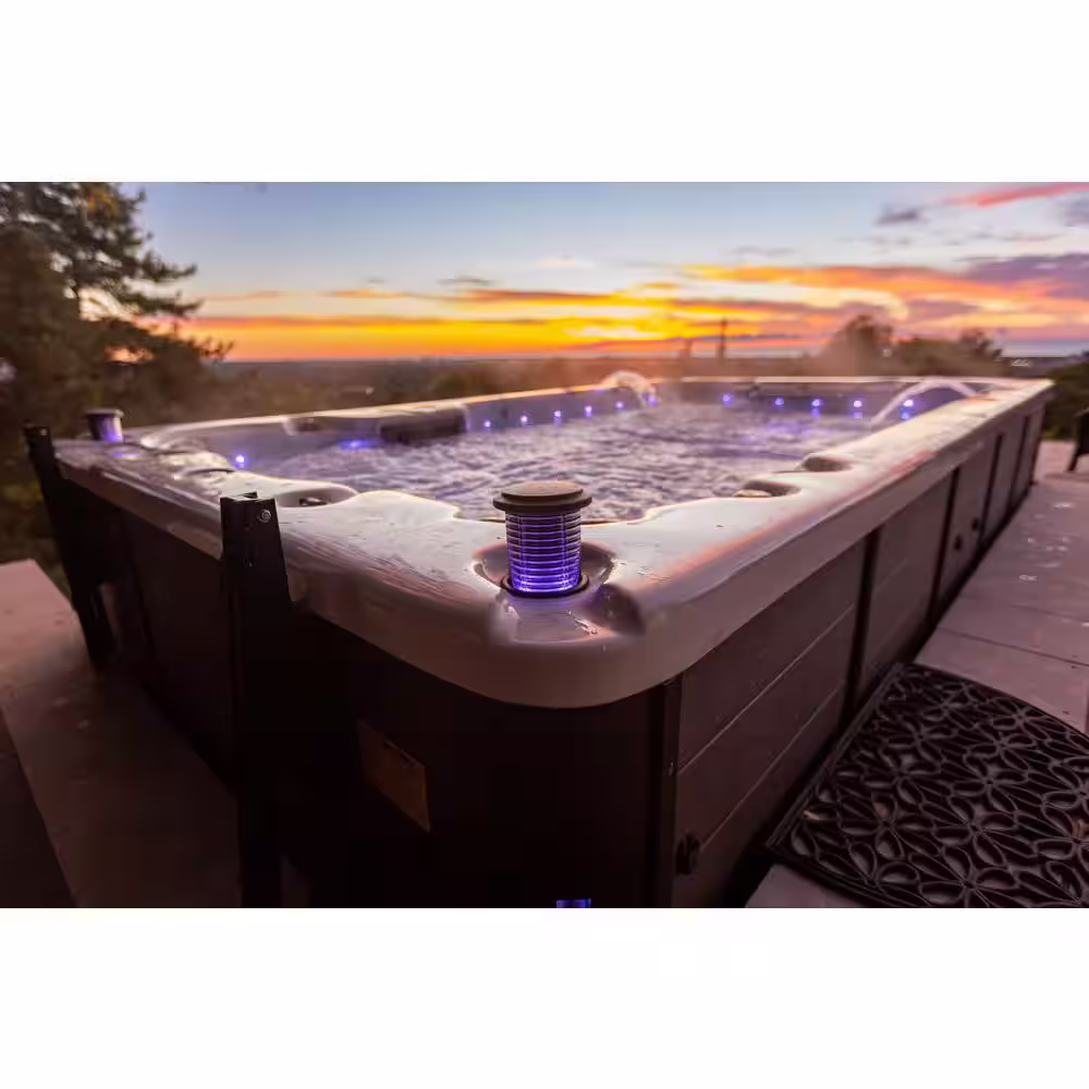 Canadian Spa Company St. Lawrence 13 ft. 12-Person 39-Jet Swim Spa with LED Lighting and Bluetooth Audio