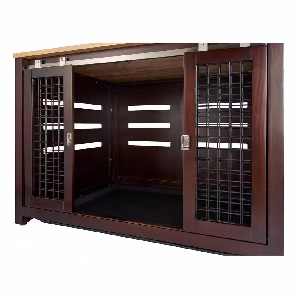 TRINITY 40 in. Pet Crate Accent Table - Espresso Brown