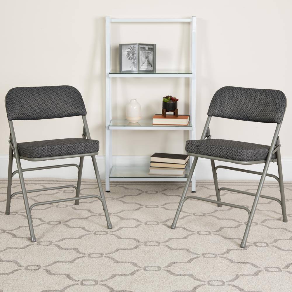 Carnegy Avenue Gray Metal Folding Chair (4-Pack)