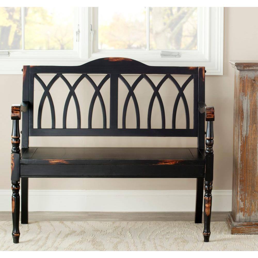 SAFAVIEH Benjamin Rustic Black Entryway Bench