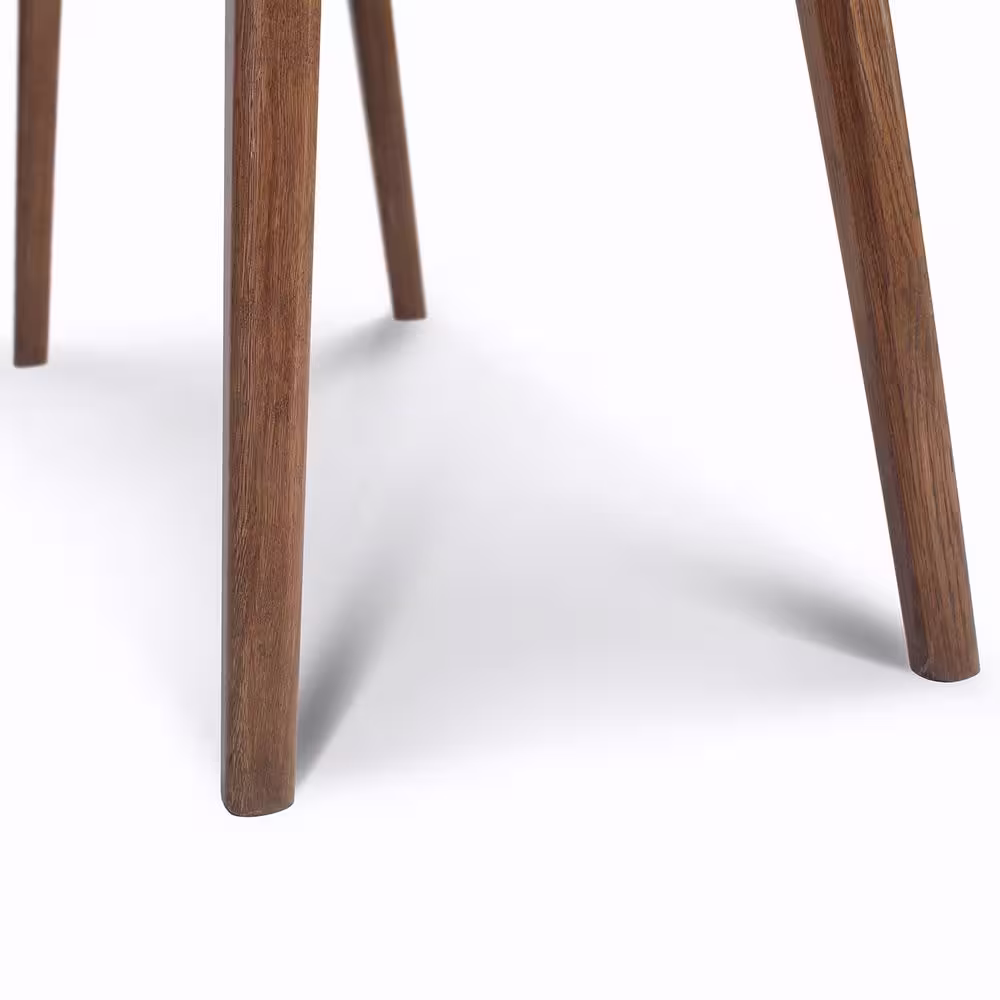 AndMakers Viola 44 in. Rectangular Carrara White Wood 2-Drawer Writing Desk with Walnut Legs and Marble Top